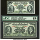 Canada Montreal, PQ- Bank of Montreal $10 Jan. 2, 1931 Ch. # 505-58-04; $5 Jan. 3, 1938 Ch. # 505-62-02 PMG Choice Very Fine 35 EPQ; Very Fine-Extreme...