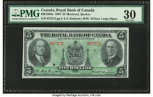 Canada Montreal, PQ- Royal Bank of Canada $5 2.1.1935 Ch.# 630-18-02a PMG Very Fine 30. 

HID09801242017