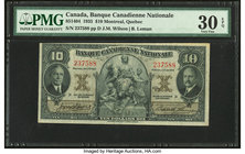 Canada Montreal, PQ- Banque Canadienne Nationale $10 2.1.1935 Ch.# 85-14-04 PMG Very Fine 30 EPQ. 

HID09801242017