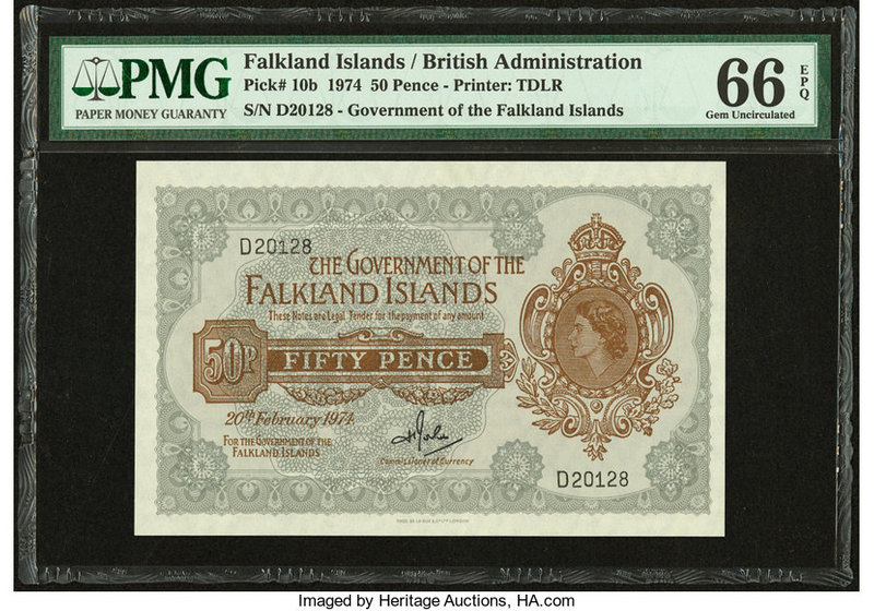 Falkland Islands Government of the Falkland Islands 50 Pence 20.2.1974 Pick 10b ...