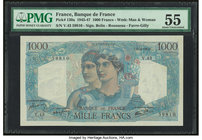 France Banque de France 1000 Francs 14.6.1945 Pick 130a PMG About Uncirculated 55. 

HID09801242017