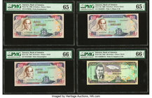 Jamaica Bank of Jamaica 50 (3); 100 Dollars 2000; 2004; 2008; 2006 Pick 79a; 79e; 83c; 84b PMG Gem Uncirculated 65 EPQ (2); Gem Uncirculated 66 EPQ (2...