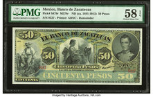 Mexico Banco De Zacatecas 50 Pesos ND (ca.1891-1912) Pick S478r M578r Remainder PMG Choice About Unc 58 EPQ. 

HID09801242017