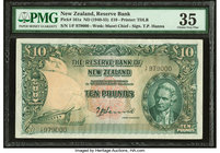 New Zealand Reserve Bank of New Zealand 10 Pounds ND (1940-55) Pick 161a PMG Choice Very Fine 35. 

HID09801242017