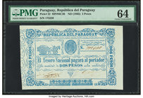 Paraguay Republica del Paraguay 2 Pesos ND (1865) Pick 22 PMG Choice Uncirculated 64. 

HID09801242017