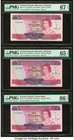 Solomon Islands Solomon Islands Monetary Authority & Central Bank 10 Dollars ND (1977) and ND (1984) Picks 7a; 7b; 11 PMG Superb Gem Unc 67 EPQ; Gem U...