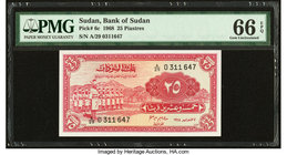 Sudan Bank of Sudan 25 Piastres 1968 Pick 6c PMG Gem Uncirculated 66 EPQ. 

HID09801242017
