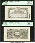 Syria Banque de Syrie et du Liban 50 Piastres 1.9.1939 Pick UNL Two Photographic Proof Examples PCGS Apparent Very Choice New 64. A lovely pair of Fac...
