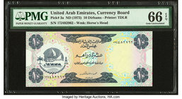 United Arab Emirates Currency Board 10 Dirhams ND (1973) Pick 3a PMG Gem Uncirculated 66 EPQ. 

HID09801242017