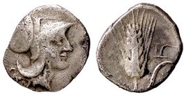 GRECHE - LUCANIA - Metaponto - Obolo - Testa di Atena a d. /R Spiga d'orzo (AG g. 0,62)
BB