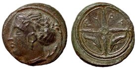 GRECHE - SICILIA - Siracusa (425-IV sec. a.C.) - Emilitra - Testa di Aretusa a s.; dietro, una spiga d'orzo /R Ruota a quattro raggi, nel 3° e 4° quar...