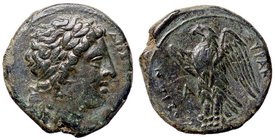 GRECHE - SICILIA - Siracusa - Icetas (287-278 a.C.) - AE 20 - Testa di Zeus a s. /R Aquila stante a s. su fulmine Mont. 5225 (AE g. 7,61)
BB+