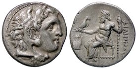 GRECHE - RE DI MACEDONIA - Alessandro III (336-323 a.C.) - Dracma - Testa di Eracle a d. /R Zeus seduto a s. con aquila e scettro, nel campo una lira ...