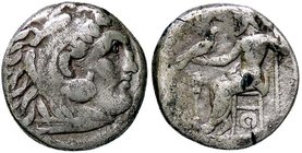 GRECHE - RE DI MACEDONIA - Alessandro III (336-323 a.C.) - Dracma - Testa di Eracle a d. /R Zeus seduto a s. con aquila e scettro Sear 6730 (AG g. 4,1...