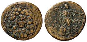 GRECHE - PONTO - Amisos - AE 21 - Testa della Gorgone di fronte /R La Nike andante a d. con palma Sear 3642 (AE g. 7,25)
BB+