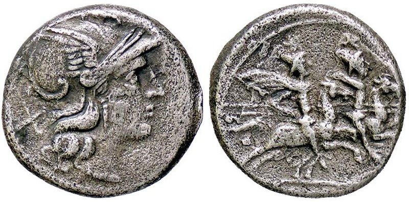 ROMANE REPUBBLICANE - ANONIME - Monete senza simboli (dopo 211 a.C.) - Denario -...