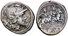 ROMANE REPUBBLICANE - ANONIME - Monete senza simboli (dopo 211 a.C.) - Denario - Testa di Roma a d. /R I Dioscuri a cavallo verso d. Cr. 110/1a (AG g....