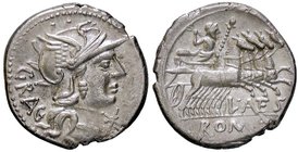 ROMANE REPUBBLICANE - ANTESTIA - L. Antestius Gragulus (136 a.C.) - Denario - Testa di Roma a d. /R Giove su quadriga verso d. B. 9; Cr. 238/1 (AG g. ...