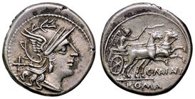 ROMANE REPUBBLICANE - MAIANIA - C. Maianus (153 a.C.) - Denario - Testa di Roma a d. /R La Vittoria su biga verso d. B. 1; Cr. 203/1a (AG g. 4,17)
SP...