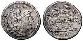 ROMANE REPUBBLICANE - TERENTIA - C. Terentius Lucanus (147 a.C.) - Denario - Testa di Roma a d.; dietro una Vittoria /R I Dioscuri a cavallo a d. B. 1...