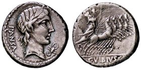 ROMANE REPUBBLICANE - VIBIA - C. Vibius C. F. Pansa (90 a.C.) - Denario - Testa piccola di Apollo a d. /R Pallade su quadriga verso d. con scettro e u...