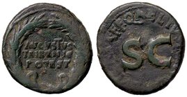 ROMANE IMPERIALI - Augusto (27 a.C.-14 d.C.) - Asse - Scritta entro corona di quercia /R SC entro scritta circolare C. 342 (AE g. 8,35)
qBB