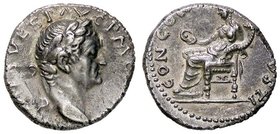 ROMANE IMPERIALI - Vespasiano (69-79) - Denario - Busto laureato a d. /R La Concordia seduta a s. con patera e cornucopia C. 74; RIC 43 (AG g. 3,31) B...