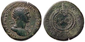 ROMANE IMPERIALI - Traiano (98-117) - Semisse - Busto radiato a d. /R SC entro corona C. 122 (AE g. 8,26)
BB