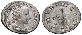 ROMANE IMPERIALI - Gordiano III (238-244) - Antoniniano - Busto radiato e drappeggiato a d. /R Gordiano velato stante a s. con patera e scettro presso...