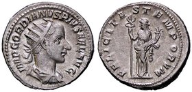 ROMANE IMPERIALI - Gordiano III (238-244) - Antoniniano - Busto radiato e drappeggiato a d. /R La Felicità stante a s. con caduceo e cornucopia C. 81;...