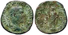 ROMANE IMPERIALI - Filippo I (244-249) - Sesterzio - Busto laureato e a d. /R La Fedeltà stante a s. con scettro e insegna trasversale C. 62 (AE g. 21...