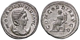 ROMANE IMPERIALI - Otacilia Severa (moglie di Filippo I) - Antoniniano - Busto diademato a d. su crescente /R La Concordia seduta a s. con patera e do...