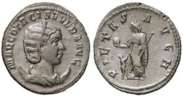 ROMANE IMPERIALI - Otacilia Severa (moglie di Filippo I) - Antoniniano - Busto diademato a d. su crescente /R La Pietà stante a s. con la mano d. alza...