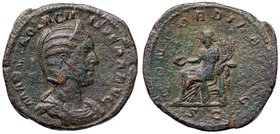ROMANE IMPERIALI - Otacilia Severa (moglie di Filippo I) - Sesterzio - Busto drappeggiato e diademato a d. /R La Concordia seduta a s. con corona e do...