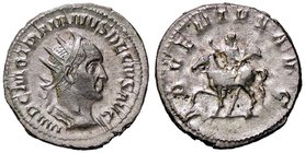 ROMANE IMPERIALI - Traiano Decio (249-251) - Antoniniano - Busto radiato e corazzato a d. /R Traiano Decio a cavallo a s. con scettro e la mano d. alz...