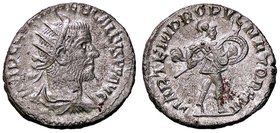 ROMANE IMPERIALI - Treboniano Gallo (251-253) - Antoniniano - Busto radiato e drappeggiato a d. /R Marte andante a d. con lancia e scudo C. 70 (AG g. ...