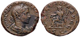 ROMANE IMPERIALI - Volusiano (251-253) - Asse - Busto laureato a d. /R Concordia seduta a s. con patera e doppia cornucopia C. 22 (AE g. 8,42)
BB+
