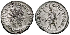 ROMANE IMPERIALI - Postumo (259-278) - Antoniniano - Busta radiato e drappeggiato a d. /R Serapide stante a s. con scettro trasversale e la mano d. al...