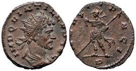 ROMANE IMPERIALI - Quintillo (270) - Antoniniano - Busto radiato e corazzato a d. /R Il Valore stante a s., con ramo d'olivo e asta trasversale C. 47;...