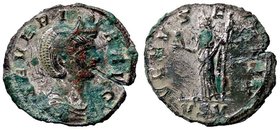 ROMANE IMPERIALI - Severina (moglie di Aureliano) - Denario - Busto drappeggiato e diademato a d. /R Venere stante a s. con statuetta e scettro C. 14;...