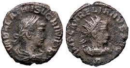 ROMANE IMPERIALI - Vaballato e Aureliano - Antoniniano - Busto di Vaballato laureato e drappeggiato a d. /R Busto di Aureliano radiato e corazzato a d...