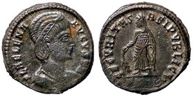 ROMANE IMPERIALI - Elena (madre di Costantino I) - Follis ridotto - Busto diademato e drappeggiato a d. /R La Sicurezza stante a s. con un ramo nella ...