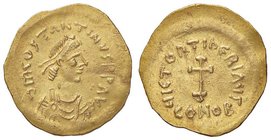 BIZANTINE - Tiberio II (578-582) - Tremisse - Busto diademato a d. /R Croce nel campo Ratto 923 (AU g. 1,49)
qSPL
