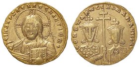 BIZANTINE - Costantino VII e Romano I (920-921) - Solido - Busto nimbato di Cristo di fronte, con Vangelo /R Busti di fronte di Costantino a s. e Roma...