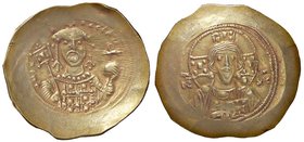 BIZANTINE - Michele VII (1071-1078) - Histamenon - Busto dell'Imperatore stante, con globo crucigero e labaro /R Busto di Cristo nimbato di fronte Rat...