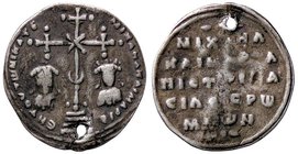 BIZANTINE - Michele VII (1071-1078) - Miliarense - Michele e Maria di fronte separati da lunga croce /R Scritta in cinque righe Sear 1874; Ratto 2047 ...