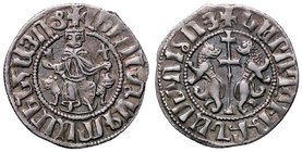 ESTERE - ARMENIA - Leone I (1129-1140) - Tram - Il Re in trono con croce e globo crucigero /R Doppia croce tra due leoni (AG g. 3)
qSPL