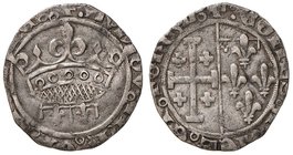 ESTERE - FRANCIA - PROVENCE - Luigi II di Provenza (1384-1417) - Grosso - Corona, sotto, due gigli /R Stemma degli Angioini e croce di Gerusalemme (AG...