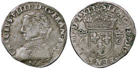 ESTERE - FRANCIA - Carlo IX (1560-1574) - Testone 1562 N - Busto a s. /R Stemma coronato tra due lettere C coronate Dup. 1063 (AG g. 9,36)
qBB/BB