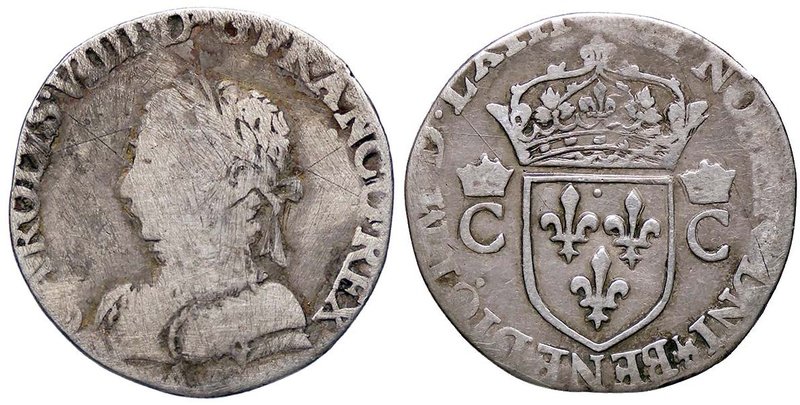 ESTERE - FRANCIA - Carlo IX (1560-1574) - Mezzo testone - Busto a s. /R Stemma c...